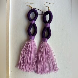 Elegant Purple and Lavender Tassel Earrings by Noonday Collection Sseko